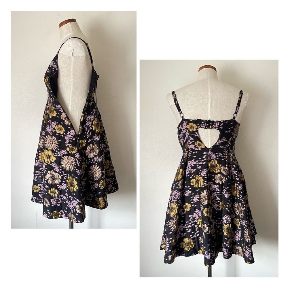 Anthropologie Jacquard A-line Floral mini dress NWT size 4 - Picture 5 of 12